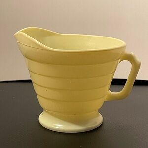 Hazel Atlas Modertone Ribbed Yellow Creamer